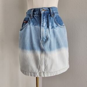 Vintage 90s Unionbay Ombré High Waisted Denim Mini Skirt 2